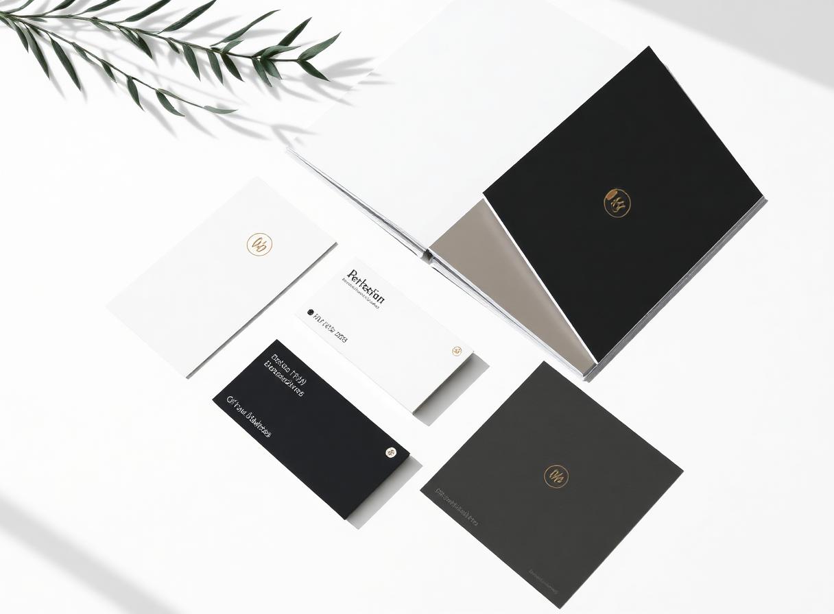 Premium brand identity flat-lay
